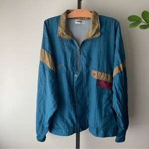 Vintage Puma Windbreaker Jacket Blue Retro Mens Size Large